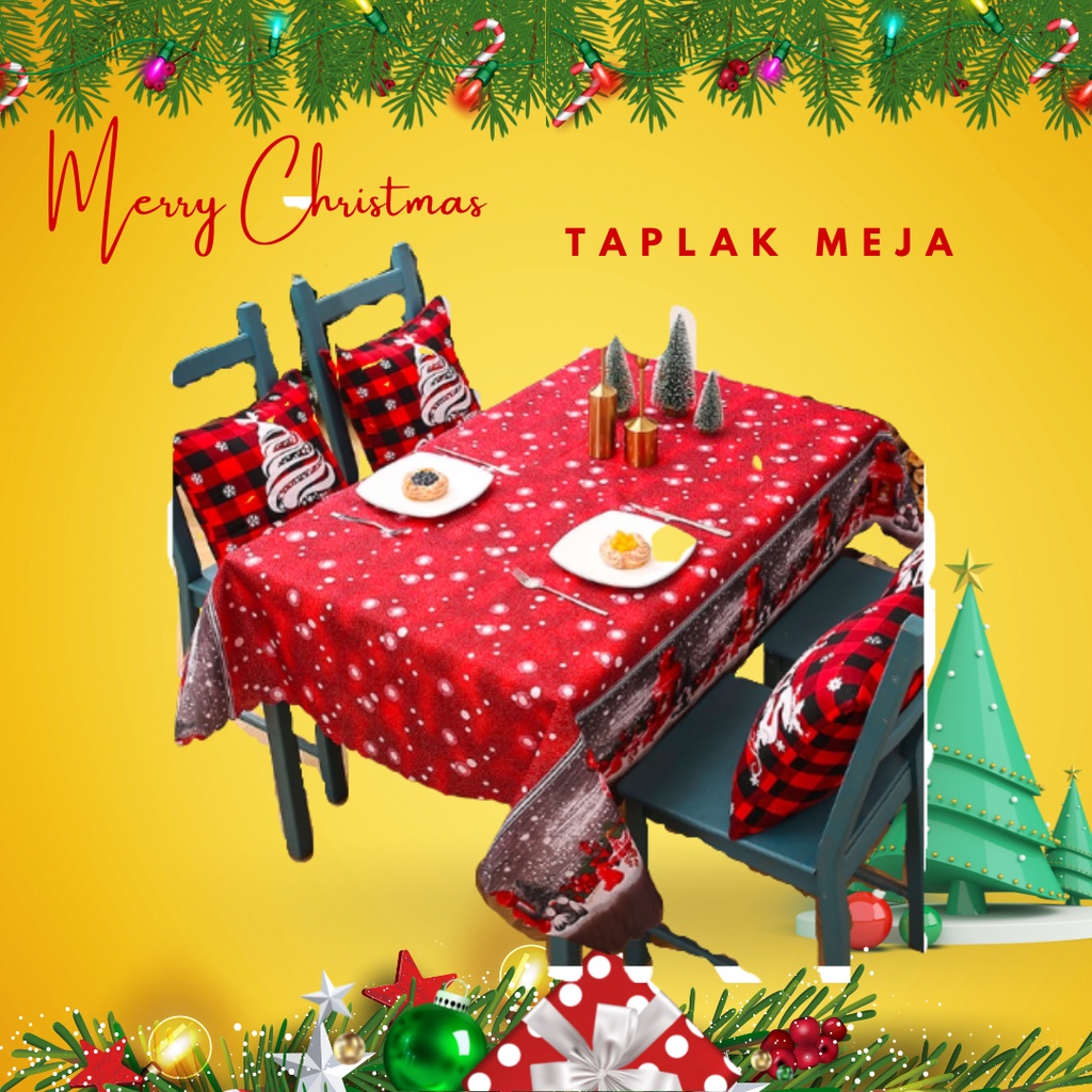 Jual Taplak Meja Makan Christmas Premium E Table Runner Hiasan Natal