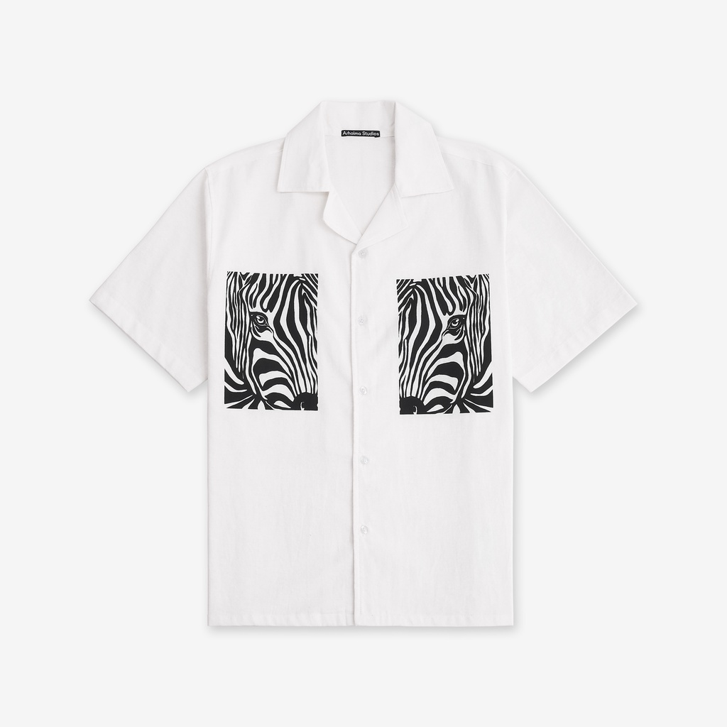 ARHOLMA STUDIOS - OVERSIZED SHIRT 'ZEBRA' WHITE