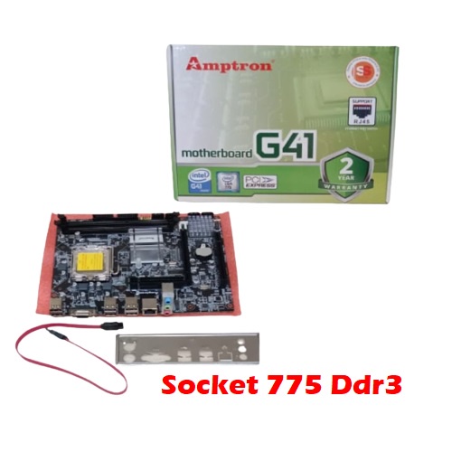 MATHERBOARD INTEL G41 AMPTRON DDR3 LGA 775, MATHEBOARD AMPTRON G41 DDR3 SOCKET 775 BARU