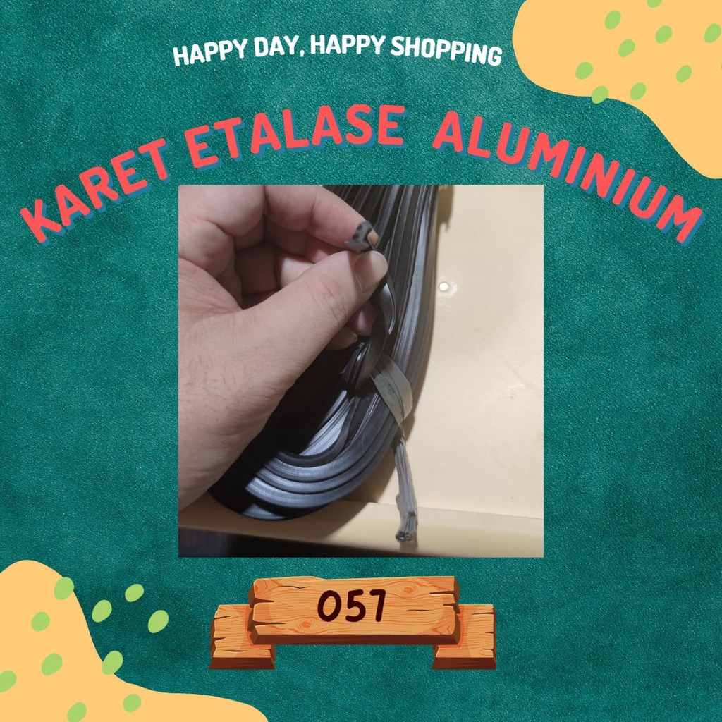 Karet Aluminium Karet Etalase 057 Hitam
