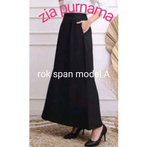 Rok span model A line maxi kerja,kuliah,ospek,formal