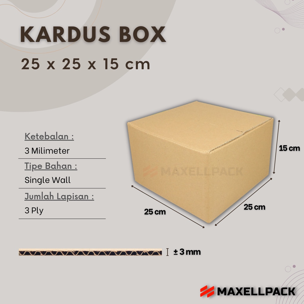 

Kardus Karton Box 25x25x15 CM Kotak Dus Packing Polos