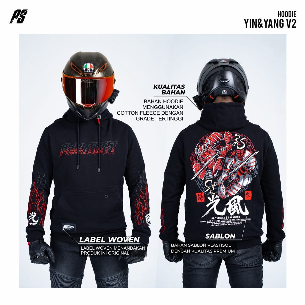 SWEATER HOODIE PROSTREET BLACK EDITION - HOODIE PROSTREET X TREME RIDER