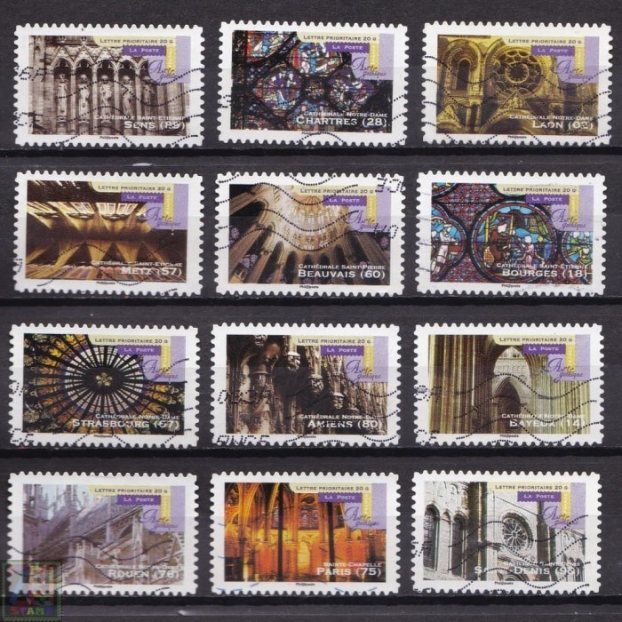 

0773 Perangko Prancis 2011 Gothique Art 12v Used