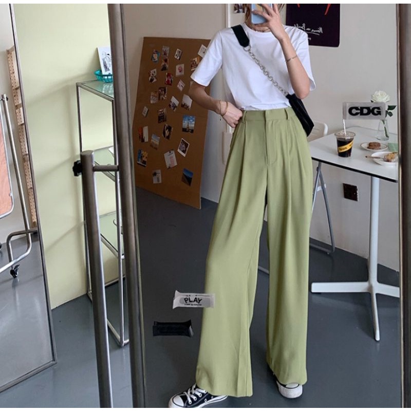 CELANA WANITA TROUSER PANTS HIGHWAIST PREMIUM POLYESTER