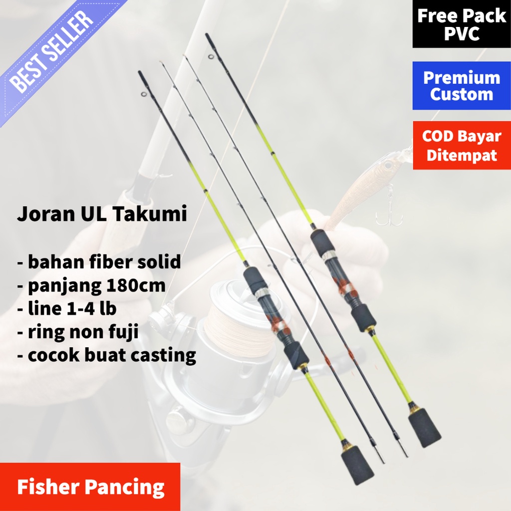 Joran Lentur Udang / Wader Ultralight - Pancing UL Ajiro Takumi - Pancing Microfishing Ikan Kecil Fr