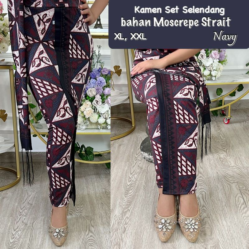 Setelan Rok Kamen dan Selendang motif Batik