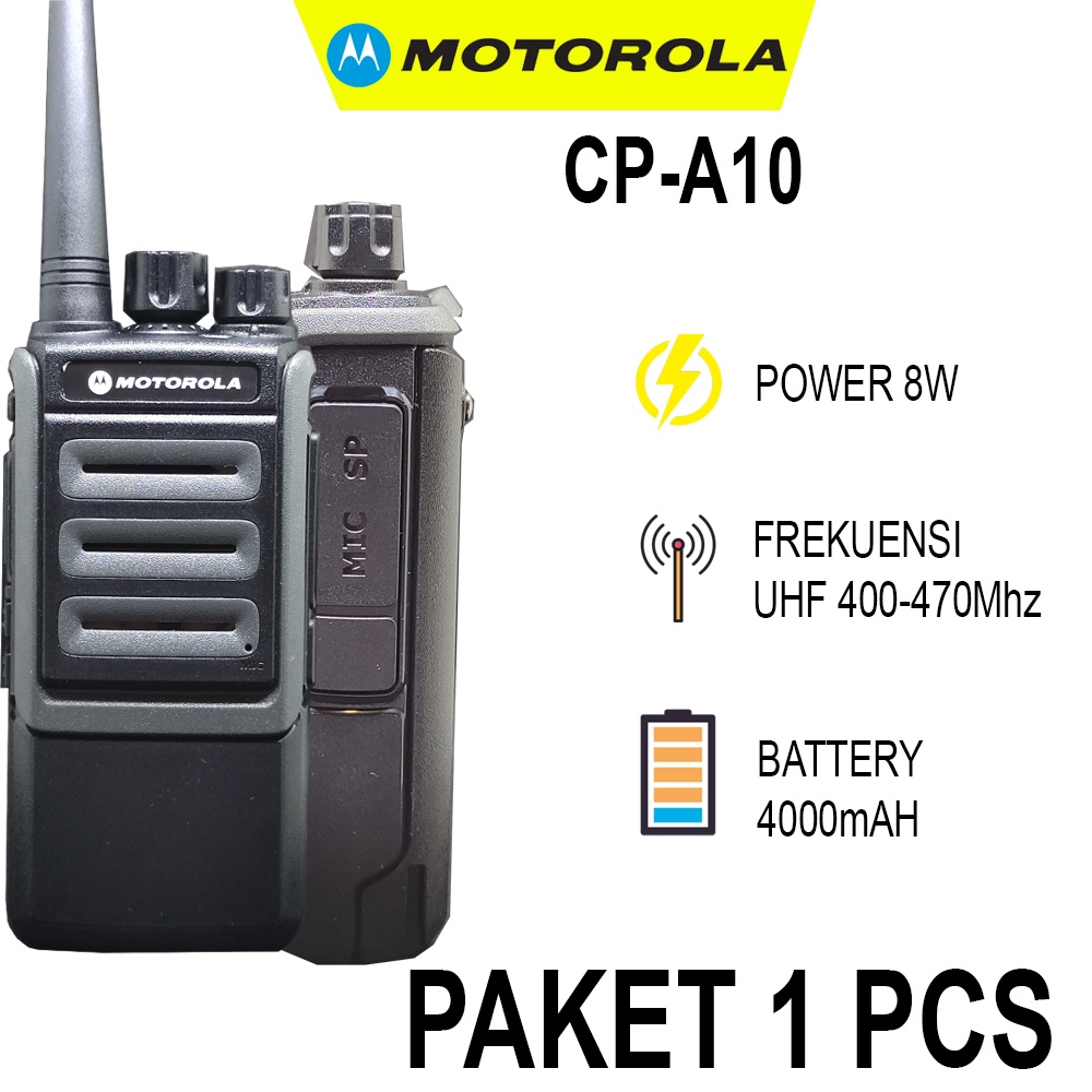 HT Model CP-A10 UHF Handy Talky Walkie Talkie 400-470Mhz - Hitam terkoneksi 888s