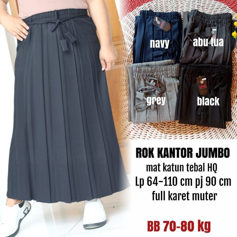 Rok kantor plisket jumbo