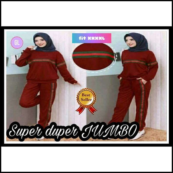 Stelan Baju Olahraga Training List Big Size Super Duper Jumbo Xxxxl Setelan Bajuolahraga Wanita