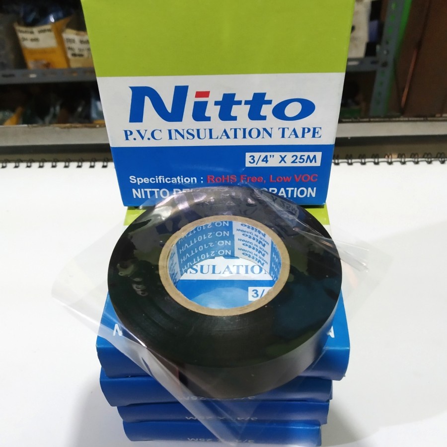 ISOLASI KABEL NITTO / SOLASI KABEL PVC 3/4&quot; x25m HITAM