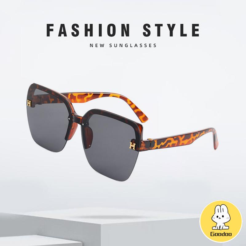 Kacamata Hitam Tanpa Bingkai Bentuk Persegi Untuk Pria Dan Wanita Fashion Korea -Doo