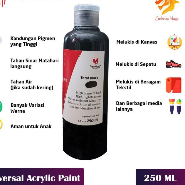 

Cat Acrylic Moritsu Acrylic Paint Premium Quality - 250 ML - Total Black