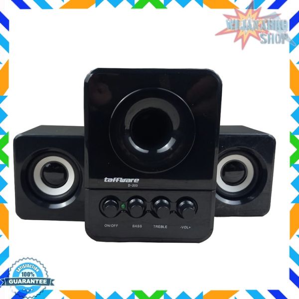 Taffware Speaker Stereo 2.1 with Subwoofer &amp; USB Power - D-203 - Black
