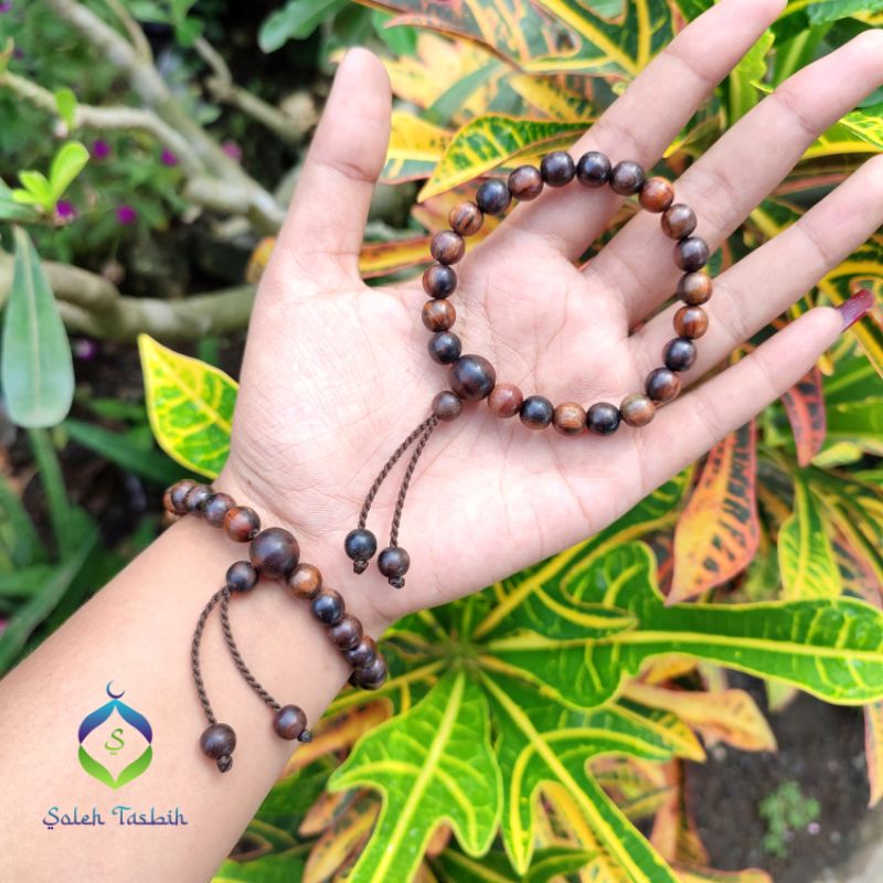 Gelang Kayu Sonokeling size 8mm Motif Bulat, Gelang Kayu Murah