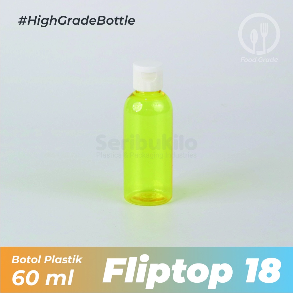 Botol Fliptop 60 ml/ Botol 60ml Warna/Botol Fliptop 60ml Putih/Br 60ml