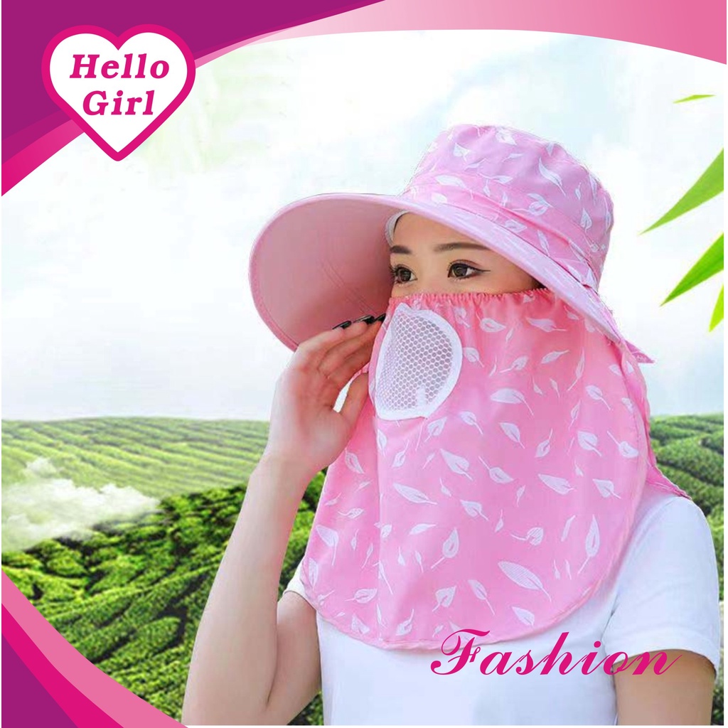 (Hello Girl)MZ27 Topi Visor Topi Cadar Wanita Anti UV Lebar  Import