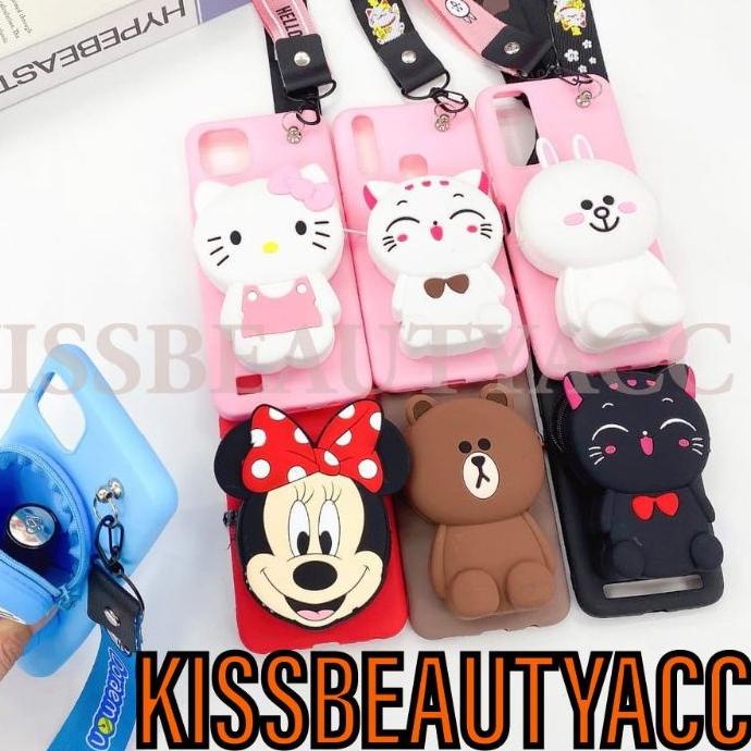 BAYAR DITEMPAT✔️SOFT CASE KARAKTER DOMPET KOIN + GANTUNGAN TALI HP VIVO Y11/ Y12/ Y15/ Y17/ Y12I/ Y2