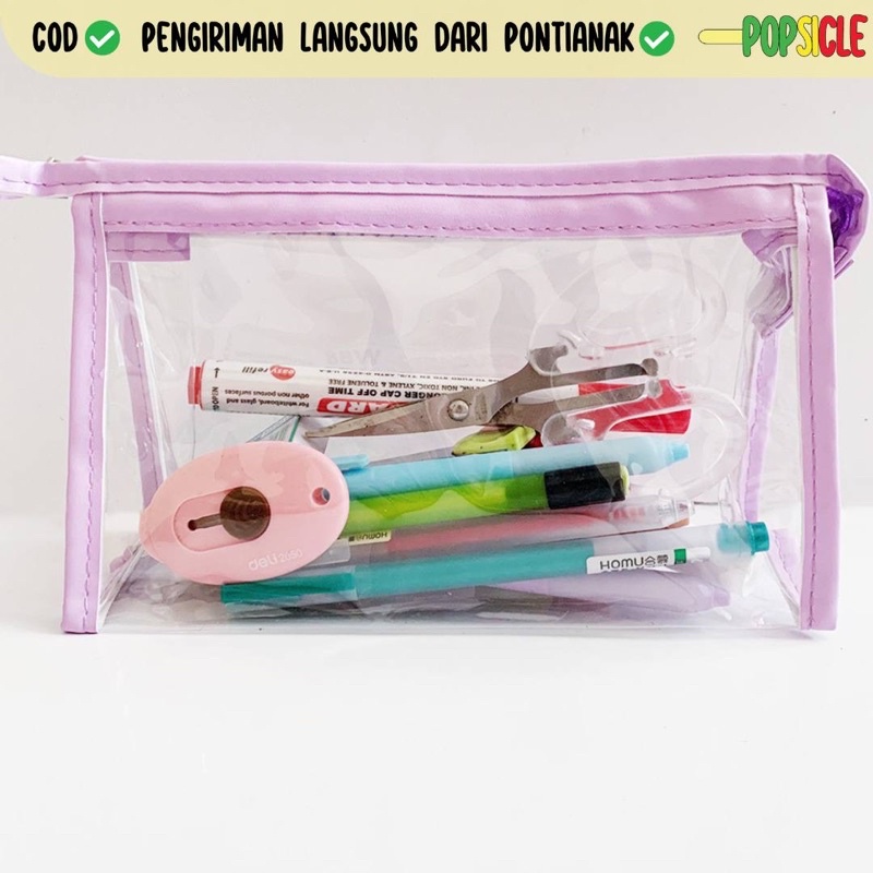 

Kotak Pensil Flashee Ungu Lilac Transparan Multifungsi Tempat Pensil Alat Tulis Simple Serbaguna Kotak Pensil Korea