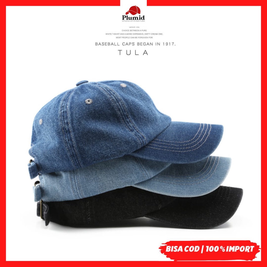 PLUMID - topi jeans topi baseball topi topi bisbol jeans polos tebal 105
