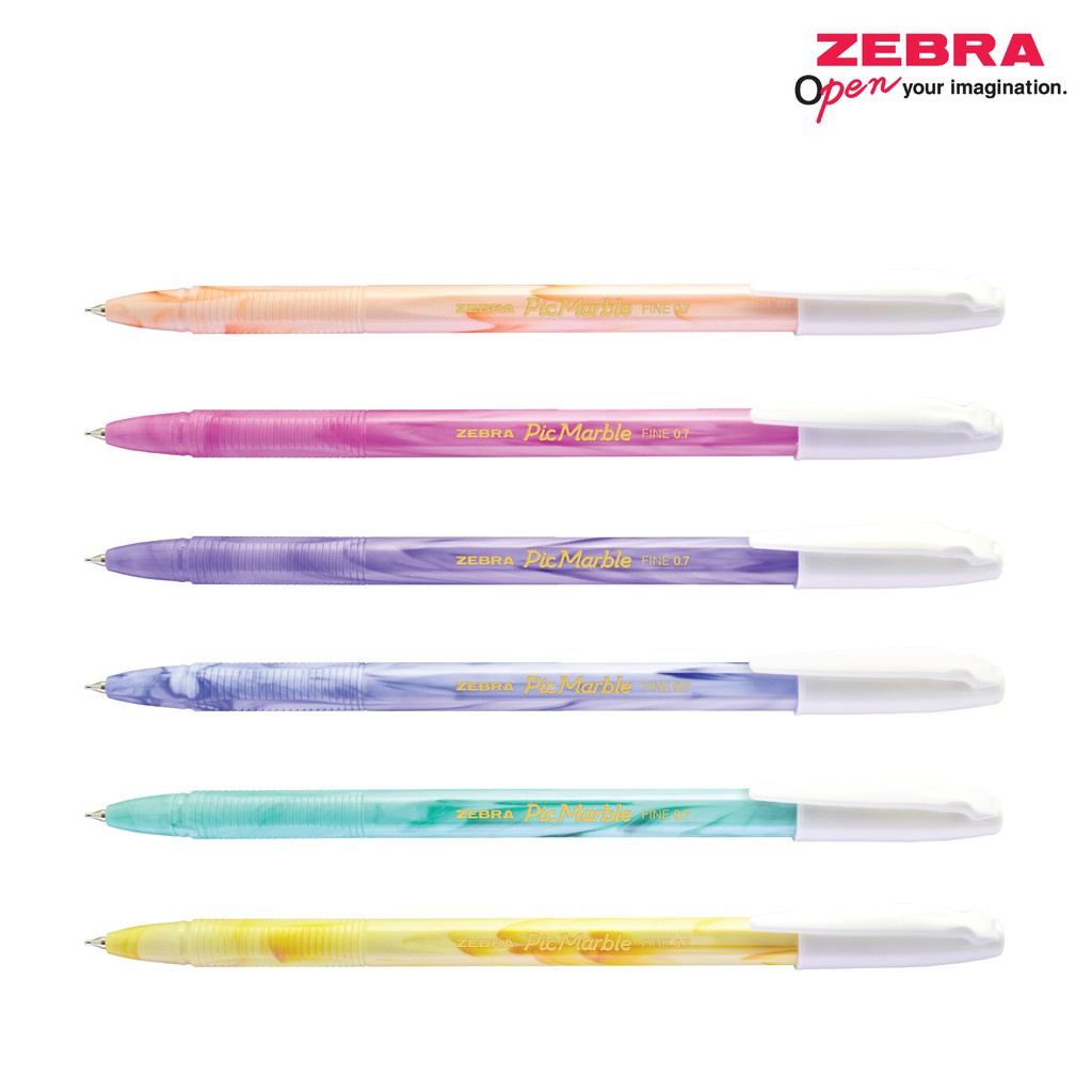 

Pulpen Zebra Pic Marble 0.7 MM (12 Pcs) - Warna Tinta : Hitam
