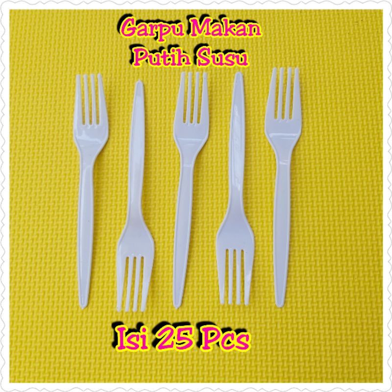 SENDOK &amp; GARPU MAKAN PANJANG BAHAN PLASTIK WARNA BENING HITAM DAN PUTIH ISI -/+25 PC