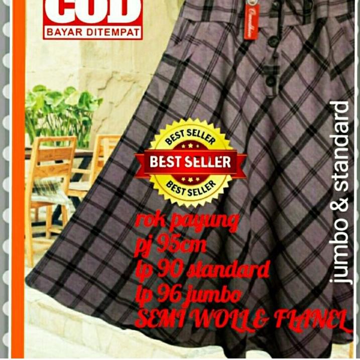 ㊊ ROK PAYUNG KOTAK/ROK KOTAK FLANEL/KULOT PAYUNG PANJANG/ROK/ROK KOTAK LEBAR/MAXI SKIRT/UMBRELLA SKI