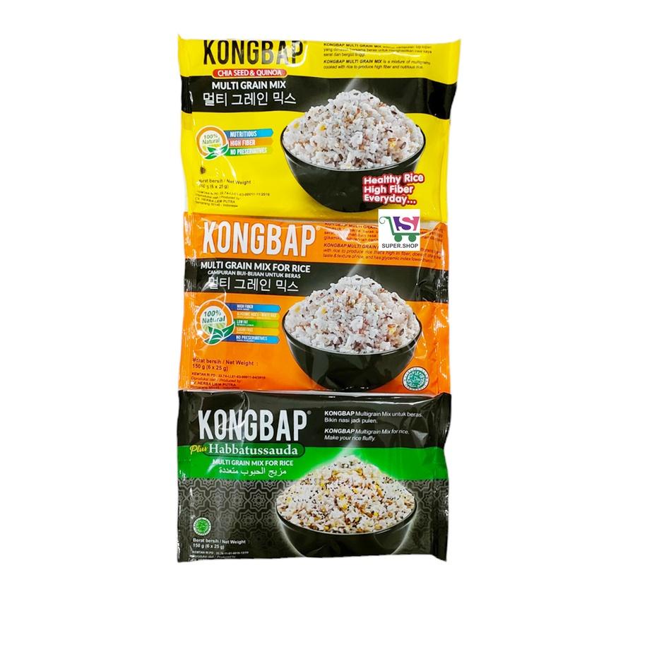 

IdP5b5A--KONGBAP Multi Grain Mix for Rice Biji Sehat Original / Chia Seed / Habbatussauda 150 Gram