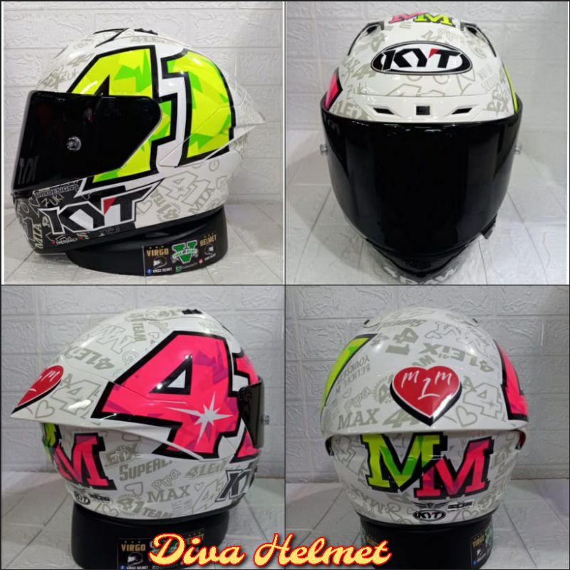 HELM KYT NZ RACE ESPARGARO REPLIKA 2021 MOTO GP WITH SPONSOR TERMURAH