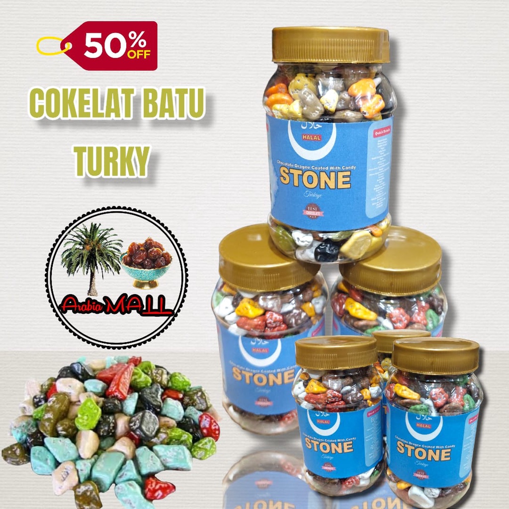 

Coklat batu/krikil 250g kemasan toples