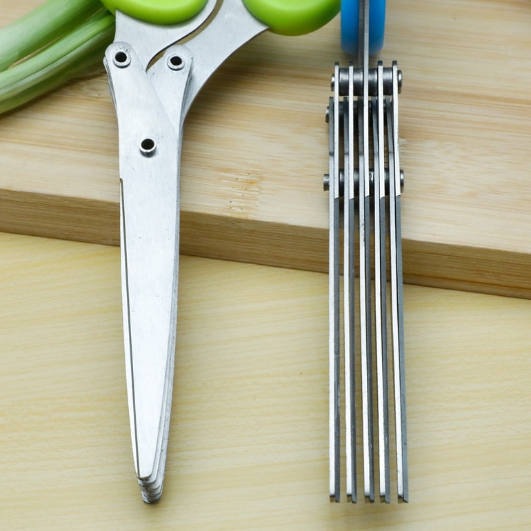 Gunting Serbaguna Gunting Dapur Multifungsi / Gunting 5 Lapis Daun Bawang Sayur Dapur /gunting sayuran Kitchen Scissors layer