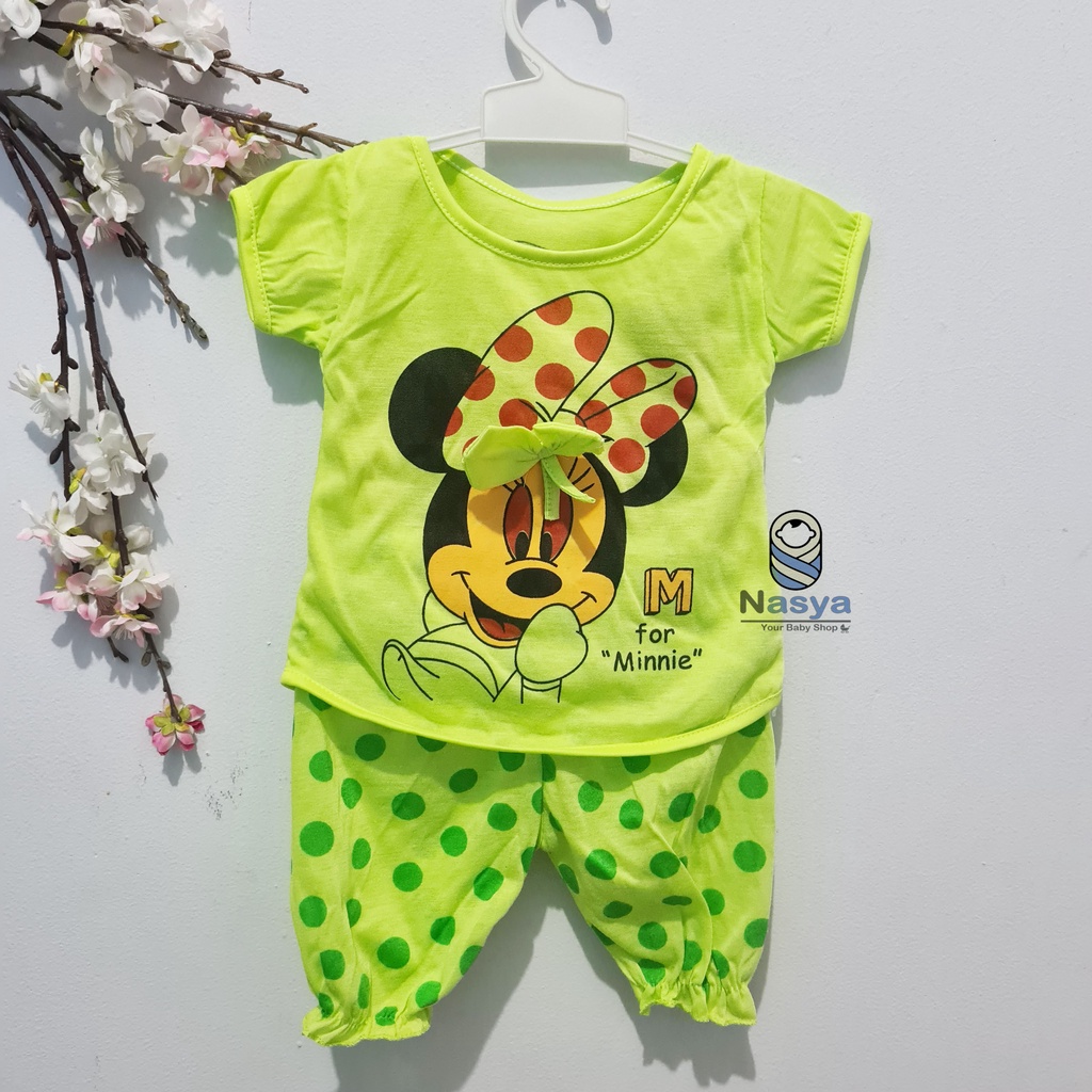 [N-052] setelan baju bayi perempuan motif kucing lucu MURAH - Naomi (3-6m)