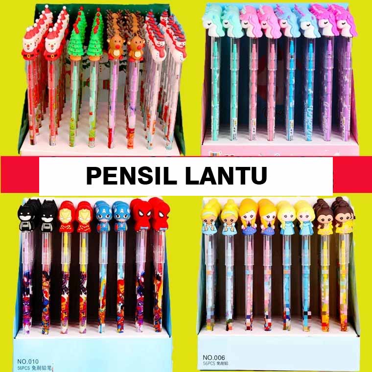 PENSIL SUSUN LANTU MOTIF KARAKTER KARTUN KPOP / PENSIL LANTU / PENSIL SAMBUNG / PENCIL BENSIA