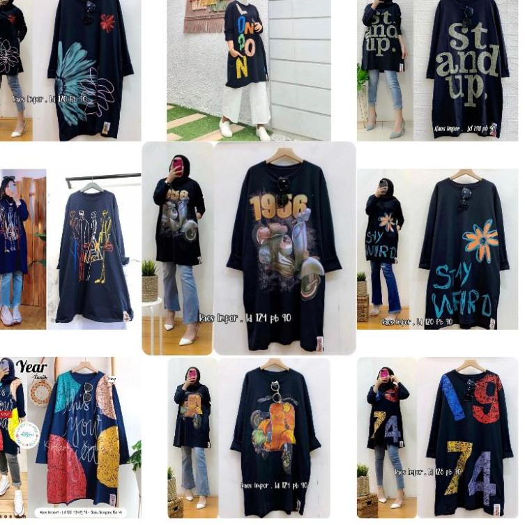 Harga Bersahabat Tunik Kaos Jumbo Import Ld 130 120