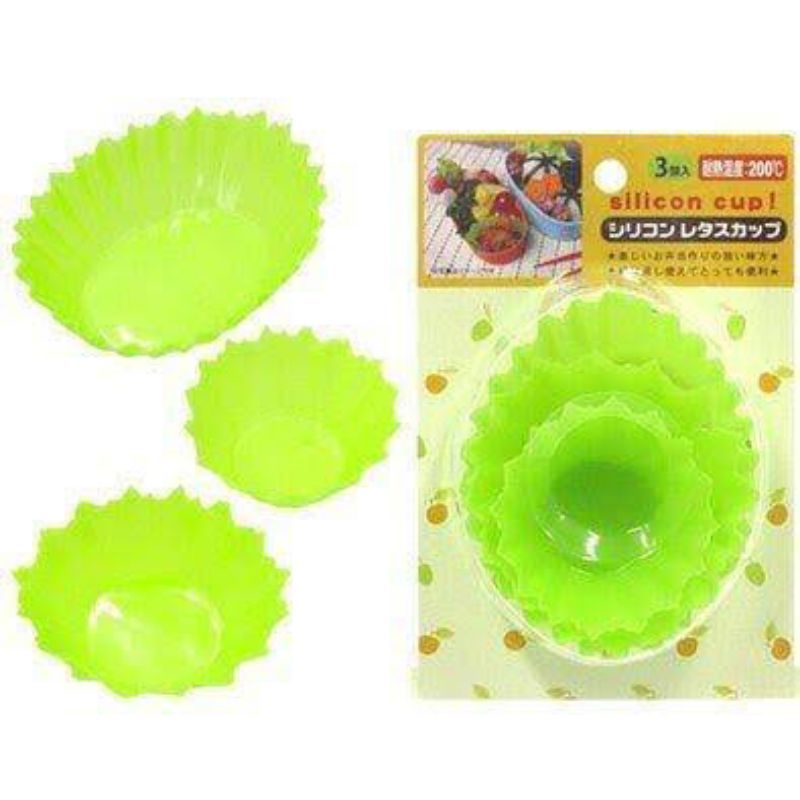Silicon Cup Bento Daun Selada Lettuce Leaf Side Dish Silicone