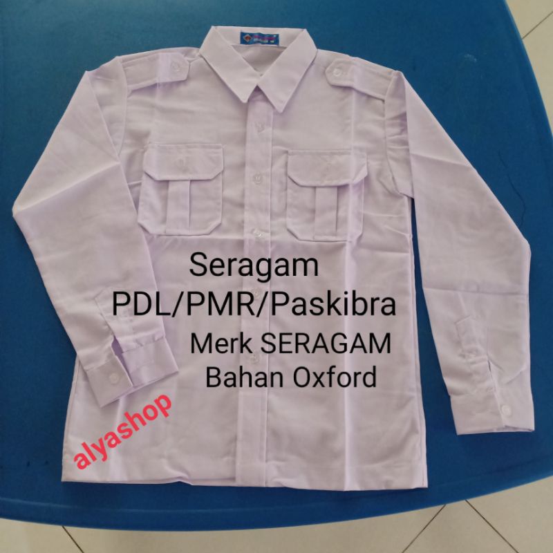 Baju PDH l Baju PASKIBRA l Baju PMR - Lengan Panjang, Bahan OXFORD Merk SERAGAM / LESTARI