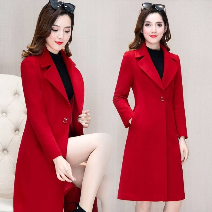 Winter Autumn Long Coat Jaket Panjang Wanita Musim Dingin
