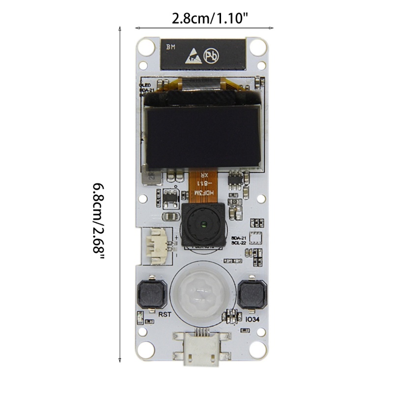 Zzz T-Camera ESP32-WROVER-B OV2640 Kamera 4MBytes Dengan Lensa OLED 0.96 &quot;