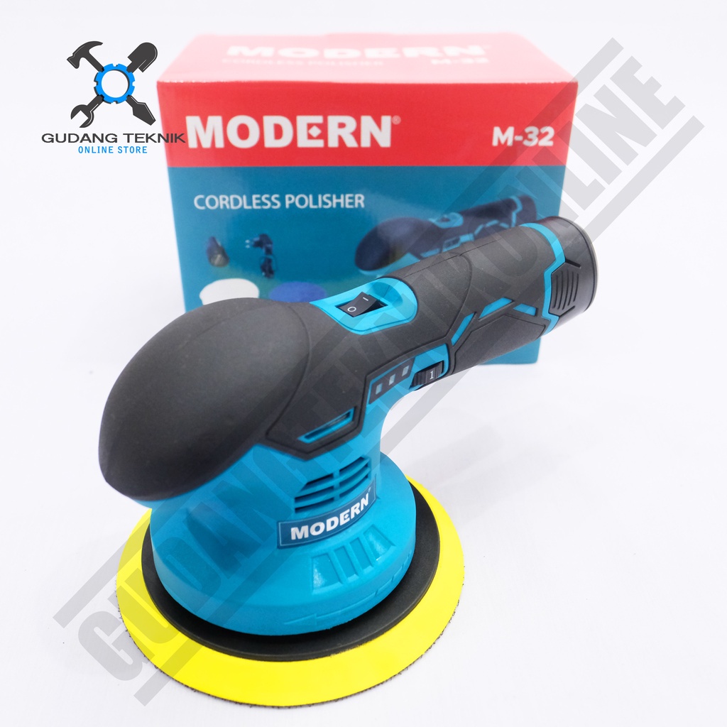 Mesin Poles Mobil BATERAI 12V M32 MODERN / CORDLESS Polisher 12Volt M 32 MODERN