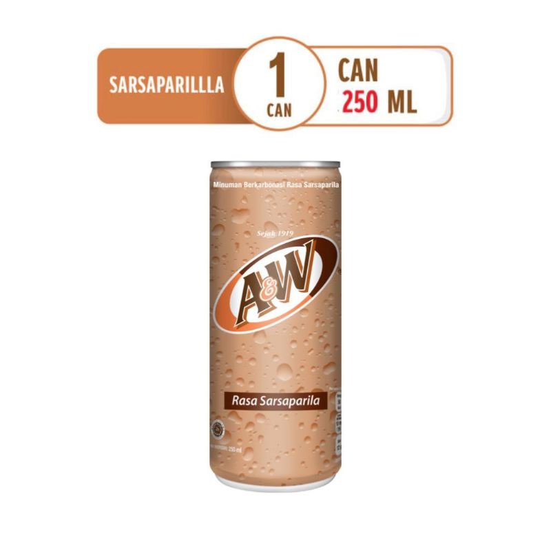 

A&W Soft Drink Sarsaparila Kaleng 250 ml