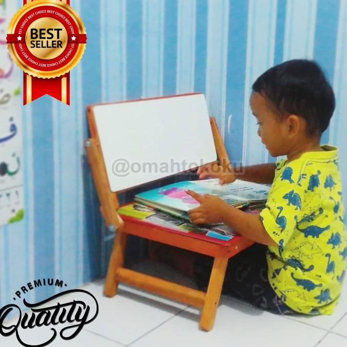 

[Lengkap] Meja Belajar Anak Lipat Karakter Whiteboard + Spidol Hapusan