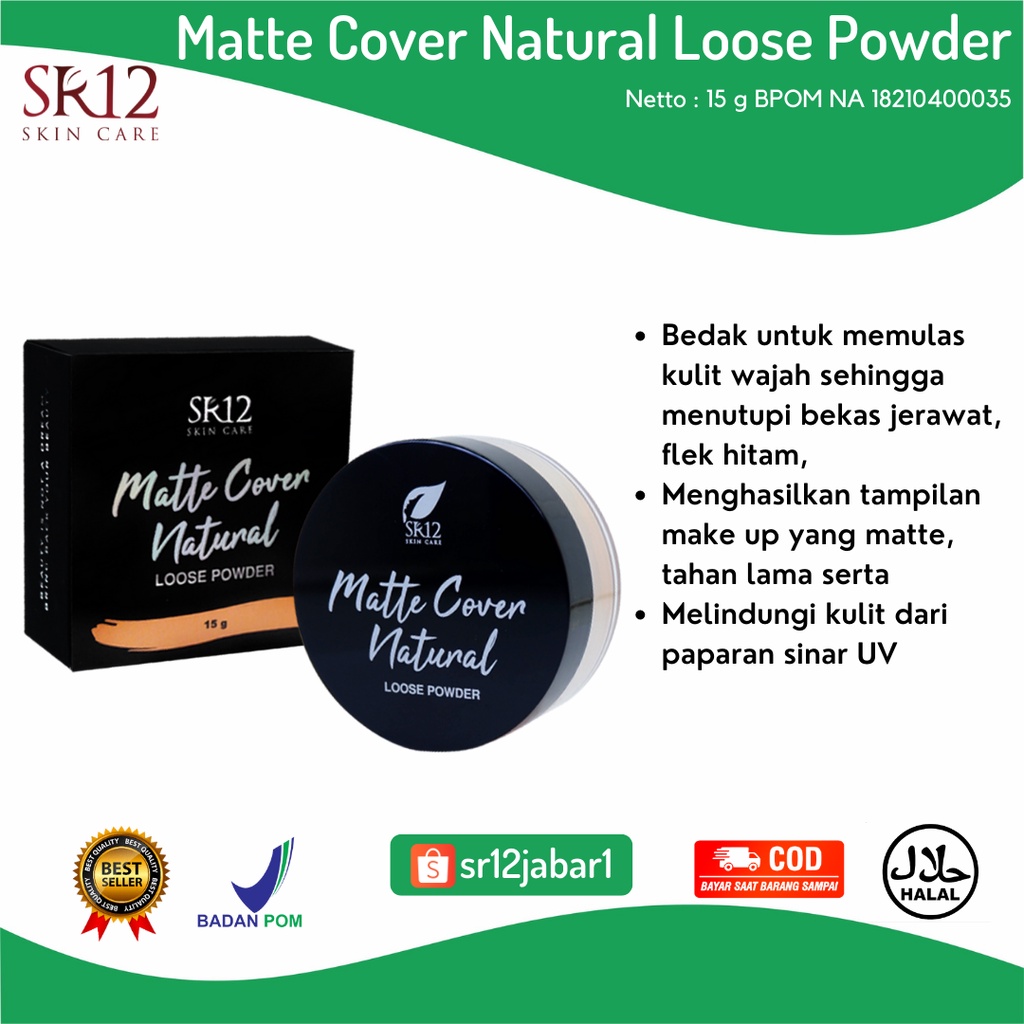 Bedak / Bedak Tabur / Loose Powder / Matte Cover Natural / Bedak Jerawat / Bedak Natural / SR12 / Be