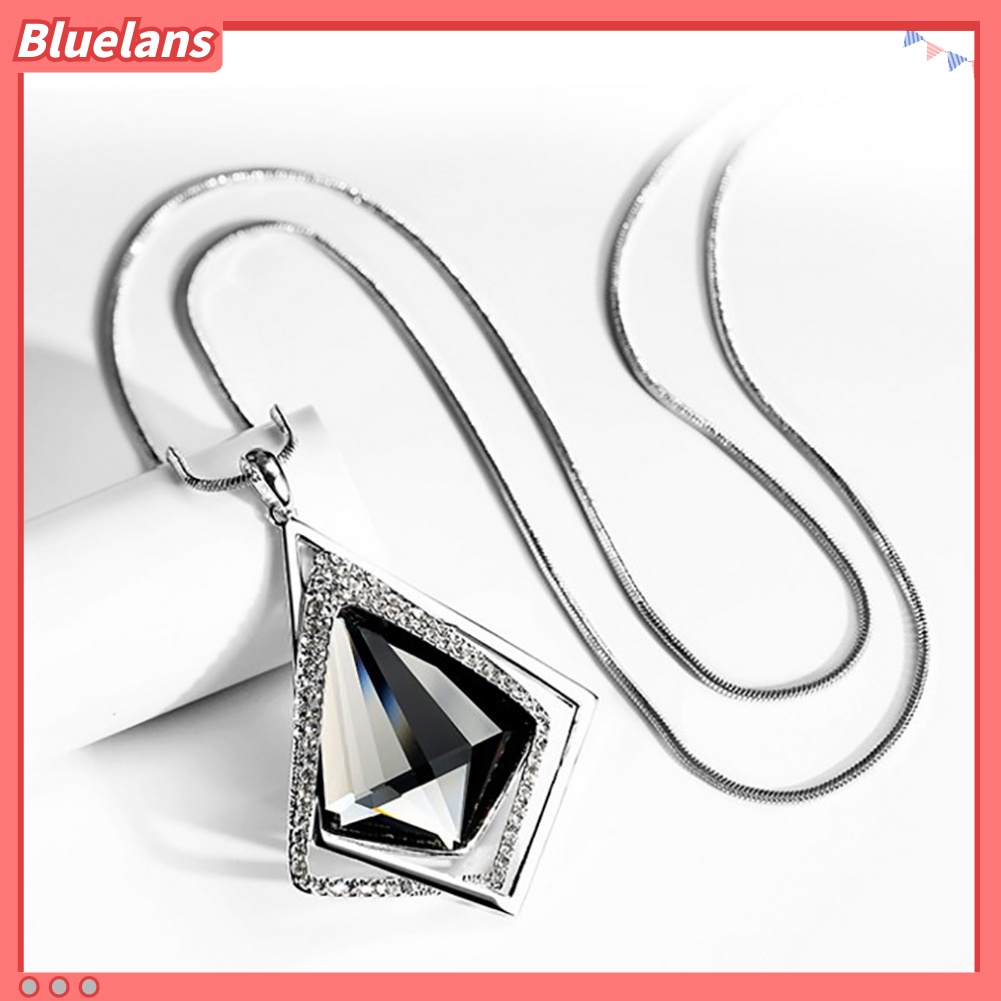 Bluelans Women Fashion Diamond Pendant Long Sweater Chain Necklace Party Jewelry Gift