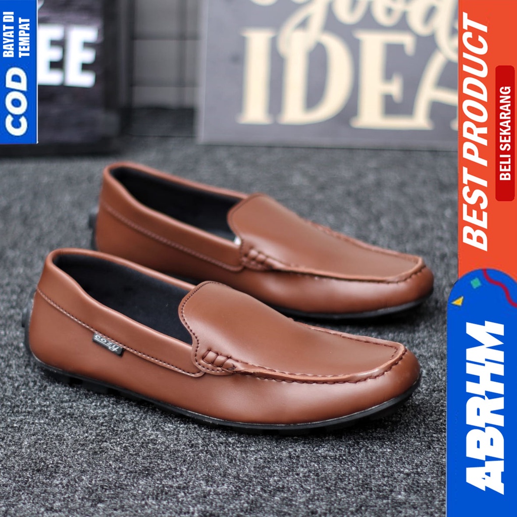 Sepatu Formal Pantofel Kerja Kantor Hitam Polos Pria Original Abrhm Vanezia