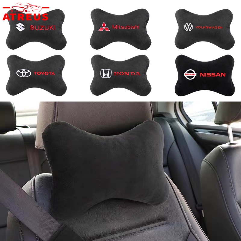 1/2 PCS Bantal Leher Headrest Mobil Isi Fiber Bantal Pengaman Duduk Universal Headrest Cushion Aksesoris Mobil Untuk Kursi Rumah Dan Kantor