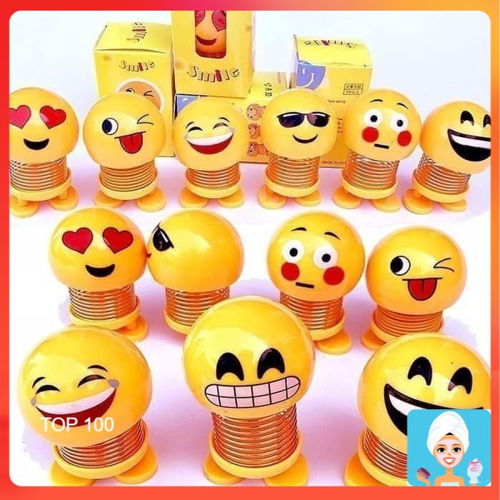 [ML] EMOJI SMILE LED / EMOTICON LED BONEKA GOYANG KARAKTER LUCU PAJANGAN DASHBOARD MOBIL MOTOR