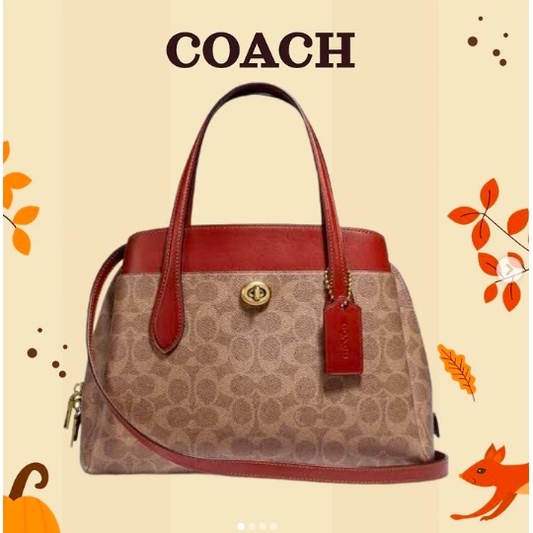 Tas Wanita Coach Lora Carryall signature Tan Rust