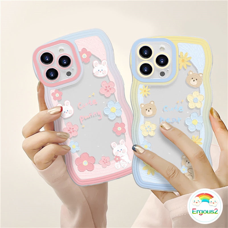 Soft Case Silikon Transparan Motif Beruang Untuk iPhone 14 13 12 11 Pro Max X Xr Xs Max 8 7 6 6s Plus