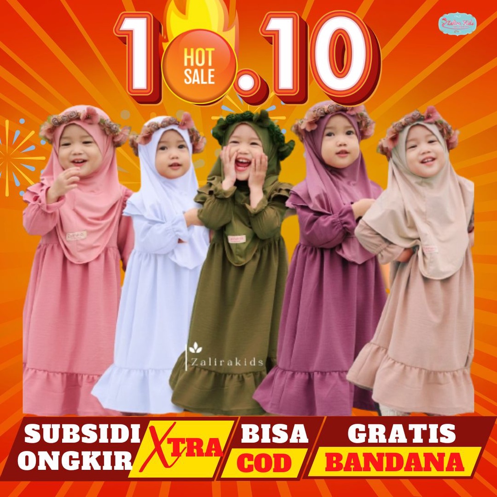 Sheby Series Original Zalira Kids Umur 1 - 6 Tahun Baju Muslim anak perempuan | Gamis anak Perempuan Import terbaru