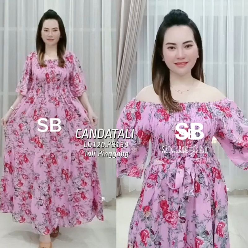 dress bali canda tali MiDi lengan lonceng XXL dress long